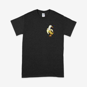 Banana Duck Crew Neck Cotton Shirt Minimalist Design Unisex Size S, M, L, XL